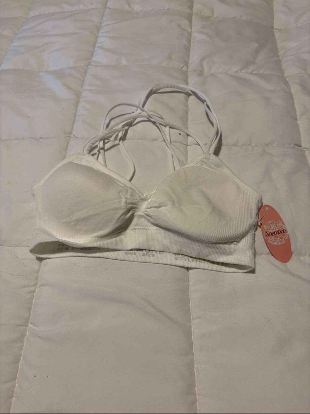 aerie Ivory Padded Bralette with Strappy Back